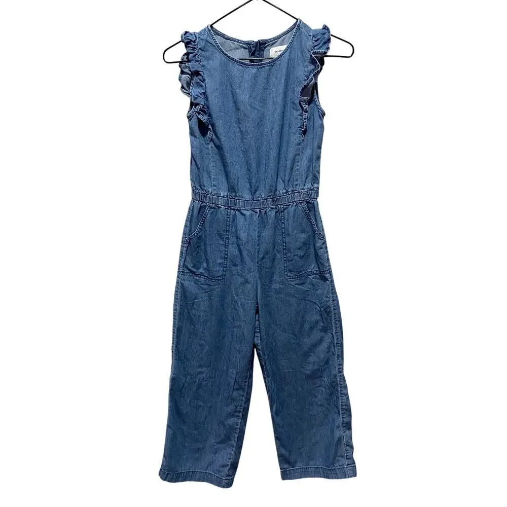 Old Navy Girls Blue Ruffle Sleeve Romper Size Large (10-12yrs)
